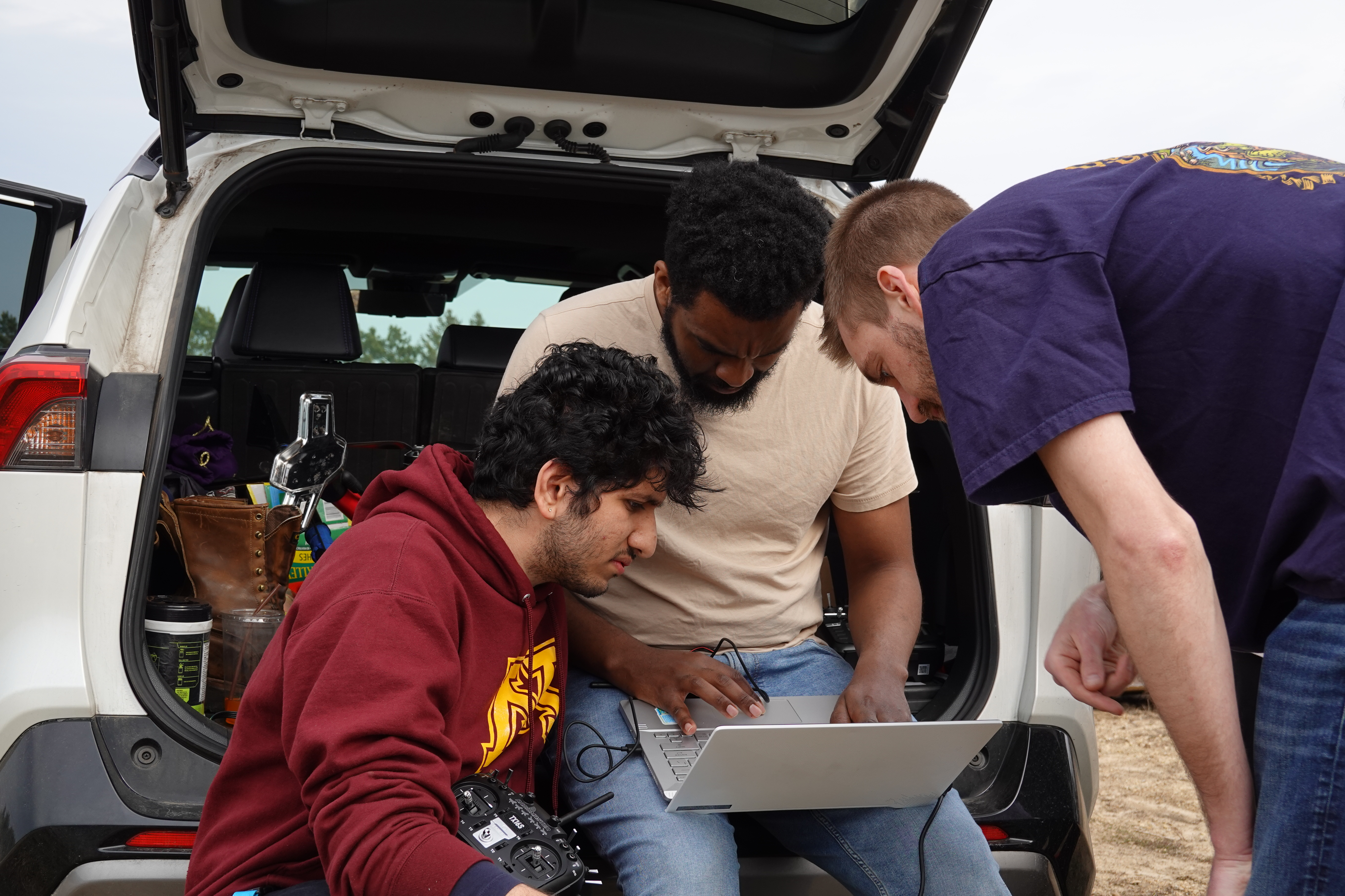 Path planning Team is looking at a computer